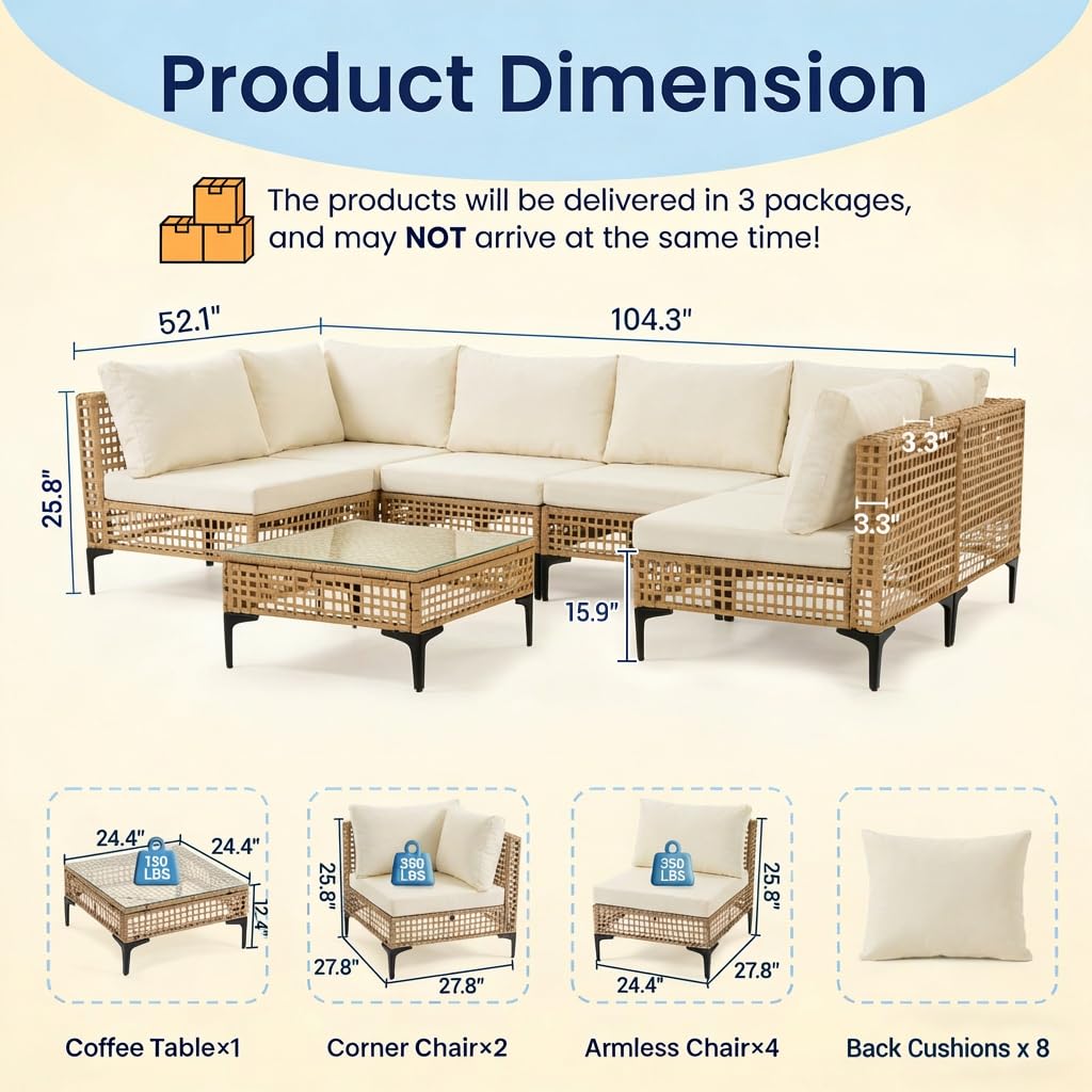 7 PCs Outdoor Patio Furniture  - đánh giá và giá Outdoor Furniture Luxury
