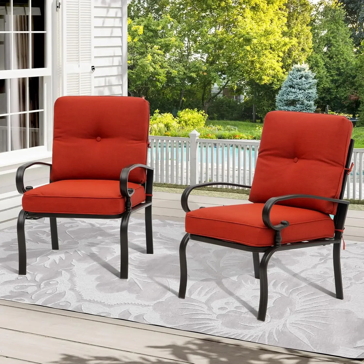 Red Outdoor Metal Bistro Chair - đánh giá và giá Outdoor Furniture Metal Chairs